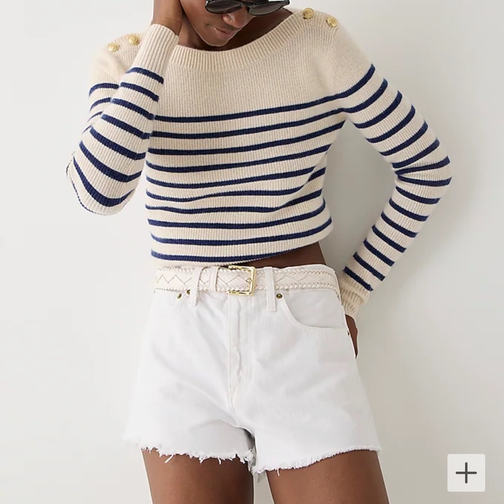 NWT J. Crew relaxed denim short in white wash size 27